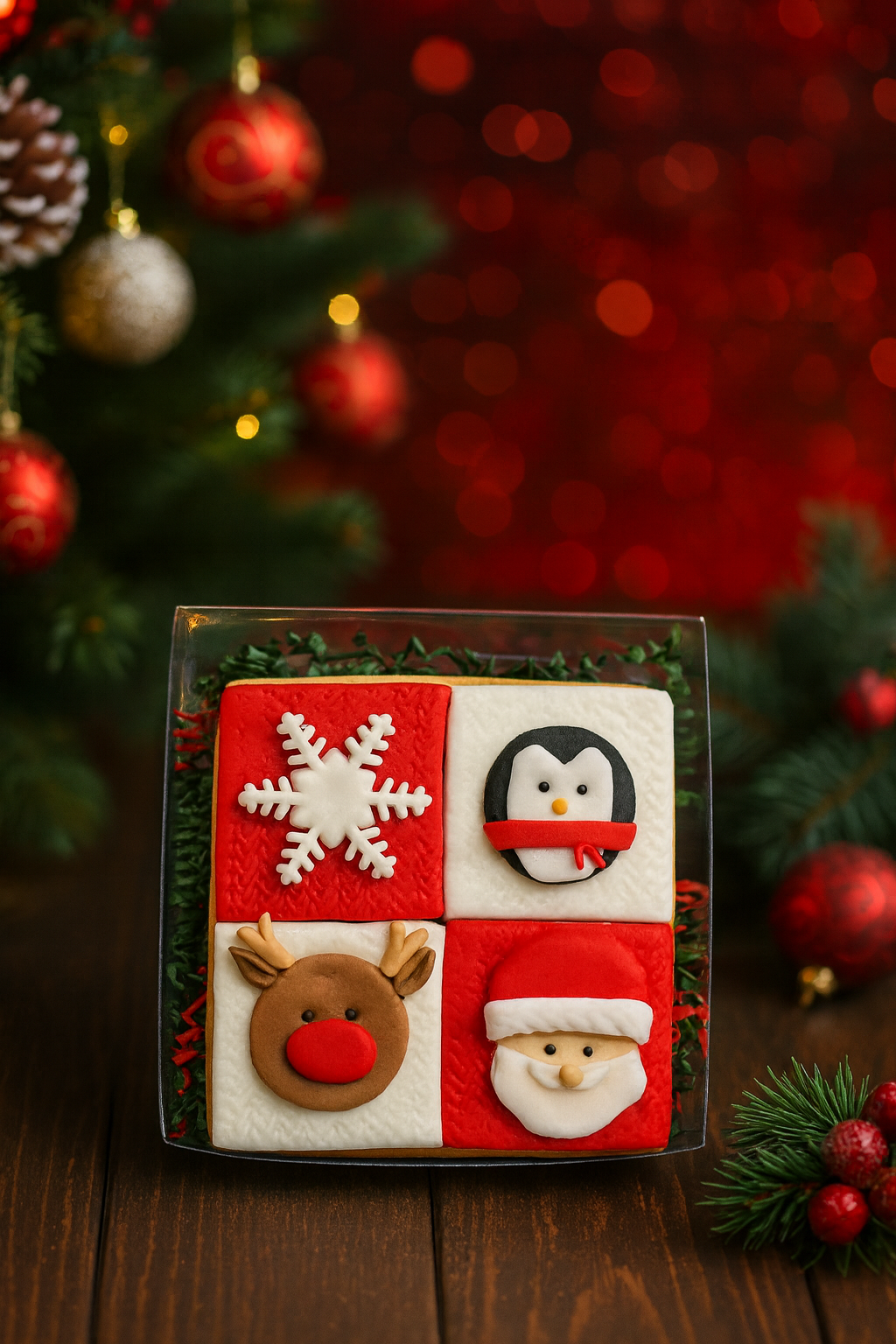 Yılbaşı 4 Figürlü Kurabiye Kutusu