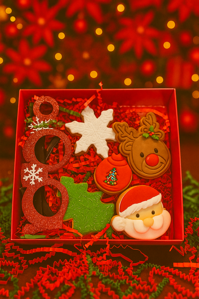 Yılbaşı Gözlüklü Kurabiye Kutusu