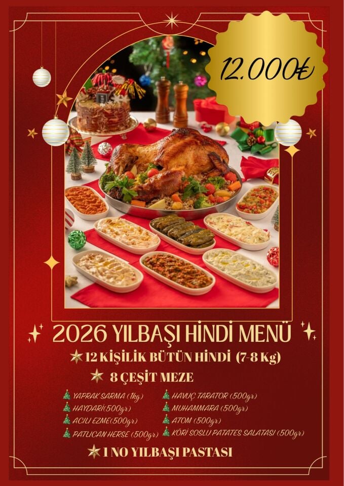 12 Kişilik Bütün Hindi Menü